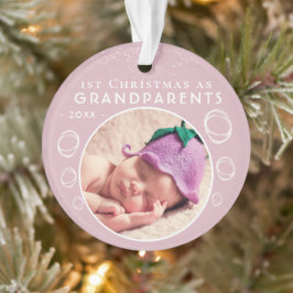Niedlich 1. Weihnachten als Großeltern Pink Baby F Ornament