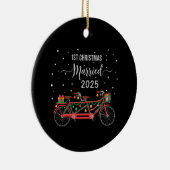 Niedlich 1. Weihnachten Verheiratet 2025 Tandem Fa Keramik Ornament (Rechts)