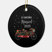 Niedlich 1. Weihnachten Verheiratet 2025 Tandem Fa Keramik Ornament (Links)