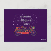 Niedlich 1. Weihnachten Verheiratet 2025 Tandem Fa Postkarte (Rückseite)