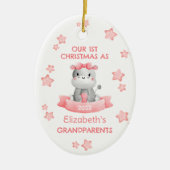 Niedlich 1. Weihnachtsgrandeltern Baby Hippo Keramik Ornament (Vorne)