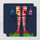 Niedlich 2019 Elf Strumpf Chritmas Party Einladung (Vorne/Hinten)