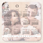 Niedlich 2024 Kalenderfamilie Name Foto Rechteckiger Pappuntersetzer (Vorderseite)