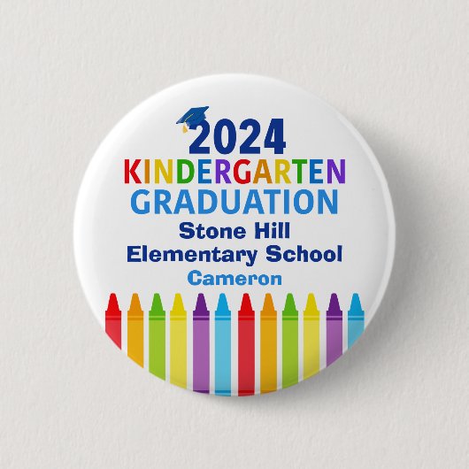 Niedlich 2024 Kindergarten-Abschluss individuell a Button (Vorderseite)