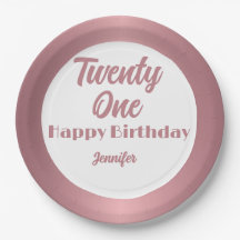 Niedlich 21 Rose Gold Script Happy Birthday