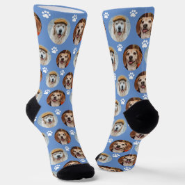 Niedlich 2 Begleiter 2 Foto Paw Print Periwinkle Socken