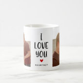 Niedlich 2 Foto "I LIEBE YOU" Geschenk Kaffeetasse (Mittel)