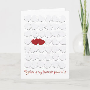 Niedlich 2 Herzen am Valentinstag Karte
