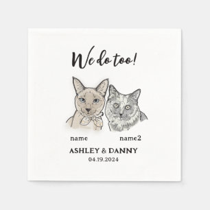 Niedlich 2 Katzen Gesichtspferd Wir machen zu Cock Serviette