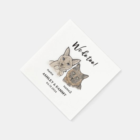 Niedlich 2 Katzen Gesichtspferd Wir machen zu Cock Serviette (Ecke)