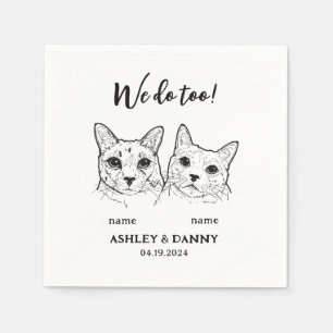 Niedlich 2 Katzen Haustier Wir machen zu einer Coc Serviette