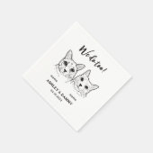 Niedlich 2 Katzen Haustier Wir machen zu einer Coc Serviette (Ecke)