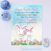 Niedlich 2 Pink Ostersonne, Happy Osterfest Party Flyer (Einzeln)