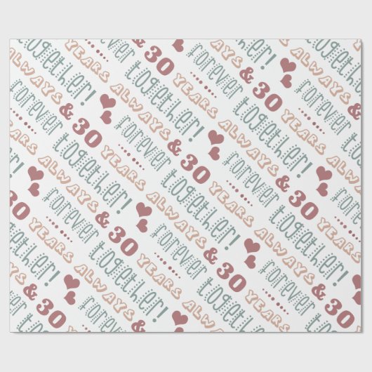 Niedlich 30. Hochzeitstag Geschenkpapier (Flach)