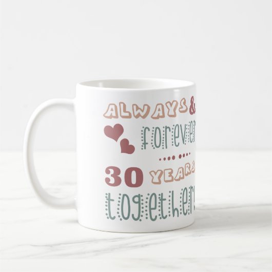 Niedlich 30. Hochzeitstag Kaffeetasse (Links)