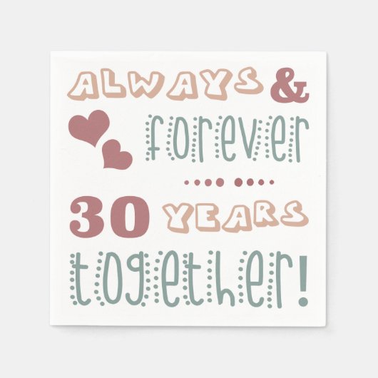 Niedlich 30. Hochzeitstag Serviette (Vorderseite)
