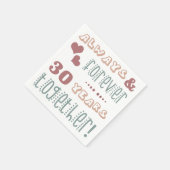 Niedlich 30. Hochzeitstag Serviette (Ecke)