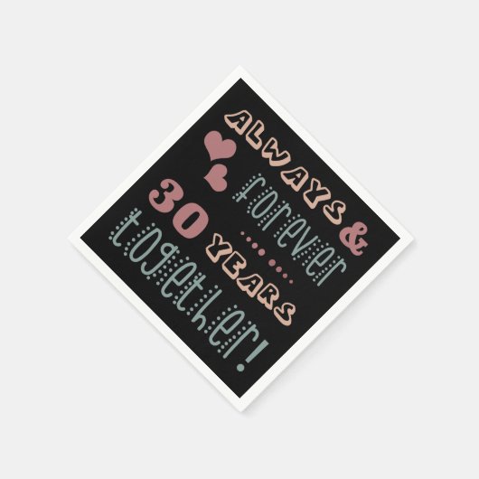 Niedlich 30. Hochzeitstag Serviette (Ecke)