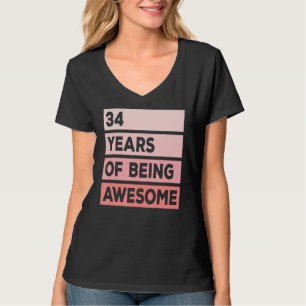 Niedlich 34 Jahre Phantastisch 34. Geburtstag Rosa T-Shirt
