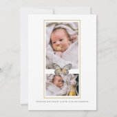 Niedlich 3 Foto Collage Baby Geburtsankündigung (Rückseite)