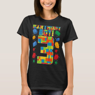Niedlich 3. Geburtstag 3 Jahre alte Blockjungen au T-Shirt