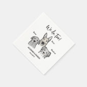 Niedlich 3 Hunde Haustiere, die eine Hochzeit Zeic Serviette (Ecke)