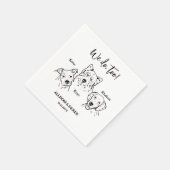 Niedlich 3 Hunde Haustiere, die eine Hochzeit Zeic Serviette (Ecke)