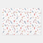 Niedlich, 3 Namen passend Wintermuster 19x29 Geschenkpapier Set (Vorderseite 3)