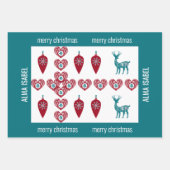 Niedlich 3 Namen skandinavisches skandinavisches M Geschenkpapier Set (Vorderseite 3)