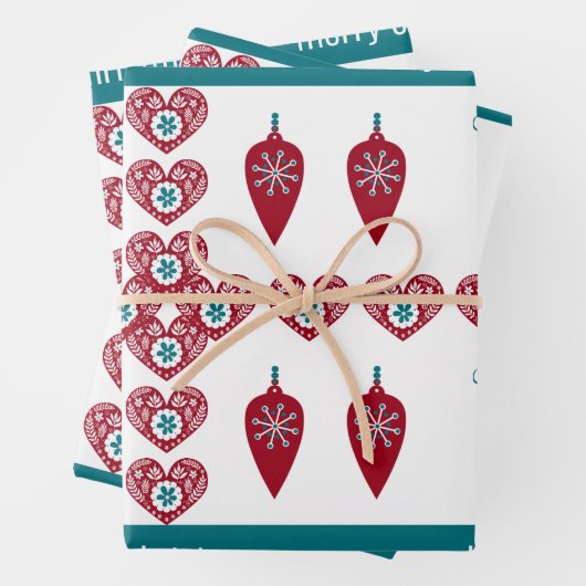 Niedlich 3 Namen skandinavisches skandinavisches M Geschenkpapier Set (Beispiel)