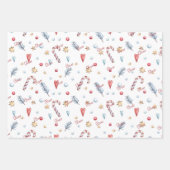 Niedlich, 3 Namen, Weihnachtsmuster 19x29 Geschenkpapier Set (Vorderseite 3)