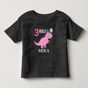 Niedlich 3 Rex Rosa Dinosaurier Geburtstagsdesign Kleinkind T-shirt