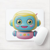 Niedlich 3D Robot Mouse Pad - Kawaii AI Tech Buddy Mousepad (Mit Mouse)