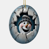 Niedlich 3D Snowman Xmas Keramik Ornament (Rechts)