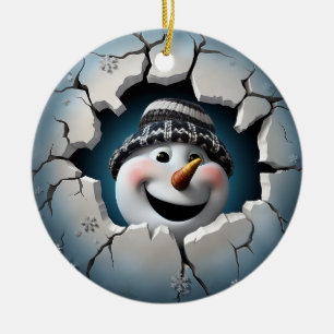 Niedlich 3D Snowman Xmas Keramik Ornament