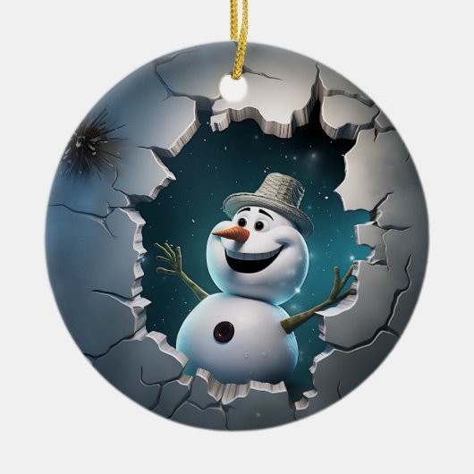 Niedlich 3D Snowman Xmas Keramik Ornament (Vorne)