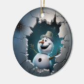 Niedlich 3D Snowman Xmas Keramik Ornament (Links)