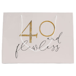 Niedlich 40 & Flawless Pink & Gold 40. Geburtstag Große Geschenktüte