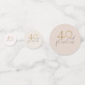 Niedlich 40 & Flawless Pink & Gold 40. Geburtstag Konfetti (Rückseiten)