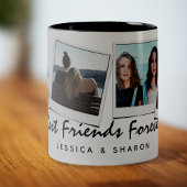 Niedlich 4 Foto Beste Freunde für immer und Name Zweifarbige Tasse