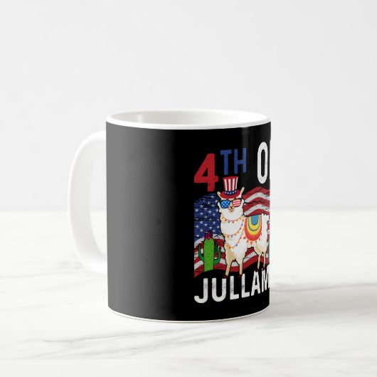 Niedlich 4. Juli Patriotic Llama 4. Juli Geschenk Kaffeetasse (Vorderseite Links)
