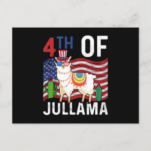 Niedlich 4. Juli Patriotic Llama 4. Juli Geschenk Postkarte