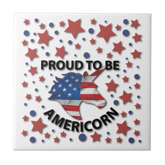 Niedlich 4. Juli rot, weiß und blau - amerikanisch Fliese (Vorderseite)