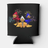 Niedlich 4. Juli Rote, Weiße und Blaue Enten Dosenkühler (Vorderseite)