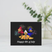 Niedlich 4. Juli Rote, Weiße und Blaue Enten Postkarte (Stehend Vorderseite)