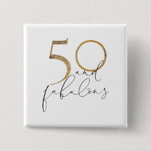 Niedlich 50 & Fabulous Gold & Black 50. Geburtstag Button