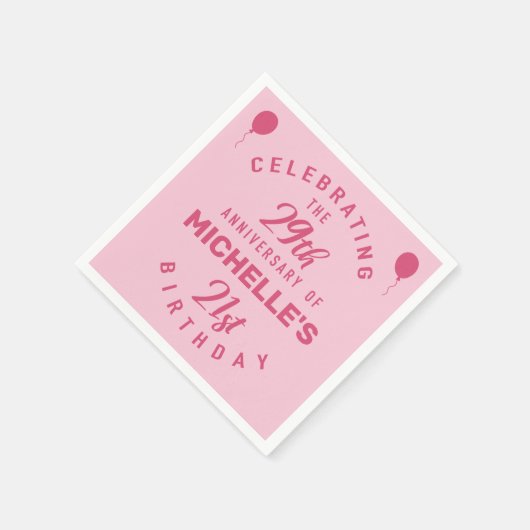 Niedlich 50. Geburtstag Personalisiert Serviette (Ecke)