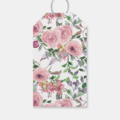 Niedlich 50. Geburtstag Pink Blumenstrauß Wasserfa Geschenkanhänger (Rückseite)