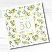 Niedlich 50. Geburtstag Zitronenfrüchte Botanische Serviette