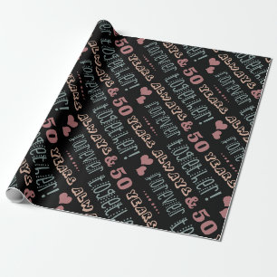Niedlich 50. Hochzeitstag Geschenkpapier